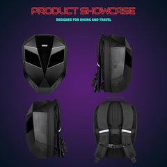 Hookaba Eye Rover LED Backpack 31L (Black) | Motorcycle Riding Bag With Programmable Screen | App Control & Water Resistant | Unisex Expandable Daypack For College, Travel, Laptop, Helmet
