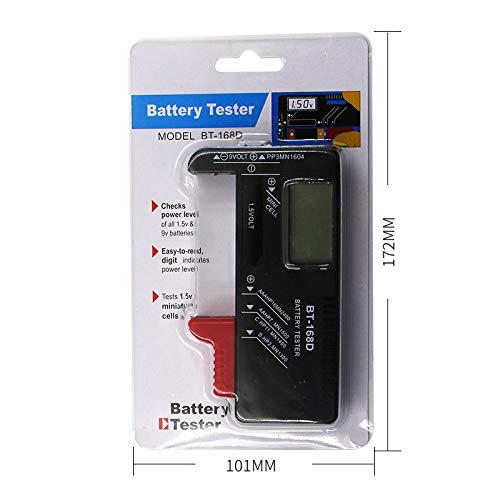 SYGA Digital Battery Tester Battery Voltage Checker for Indoor Outdoor Professional Use(Black)