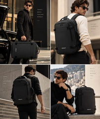 Wesley Luxur 45 Ltrs Overnighter Expandable Travel Laptop Backpack, Flight Cabin Approved Carry On with 16 inch Laptop Compartment, Anti Theft feature business/Travel/Weekender/college Charcoal Black