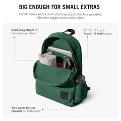 DailyObjects Pedal Everyday Casual Laptop Backpack (16L) Fits Upto 14 Inch Laptop, Unisex Travel Backpack Durable Canvas Material, Zippered Compartments With Pockets (Beige)