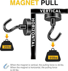 DIYMAG Magnetic Hooks 15pcs 30lbs Cruise Essentials 2026 Magnet Hook | Neodymium Heavy Duty Strong Magnets Hanging Ship Cabins Refrigerator Fridge Classroom Beach Vacation Kitchen Grills Home Tool