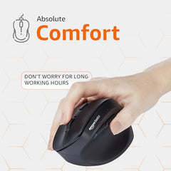 amazon basics Pro Series 650 mAh Wireless Rechargeable Ergonomic Mouse for PC, Mac, Laptop | 3 Adjustable DPI Settings Up to 1600 | Shortcut Buttons | Tri-Mode connectivity (Black)