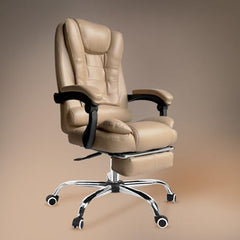 Kepler Brooks Italia Premium Leatherette Office Chair for Work | 3-Years Warranty | Boss Chair for Office, Ergonomic Executive Chair, Cushioned Arms & Seat, Leg Rest, Heavy Duty Metal Base (Black)