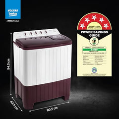 Voltas Beko, A Tata Product 6.5 Kg 5 Star Semi-Automatic Top Loading Washing Machine (WTT65UNX/OK3I0I0W01, Blue, Pulsator wash technology)