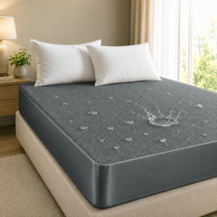 HOMEKART Premium Cotton 220TC 78 x 72 x 8 King Size Double Bed Mattress Cover Protector with Zip/Chain|Provides All Around Protection - 1 pc Multicolor (Grey, 78 x 72 x 8)