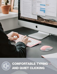 TECKNET Wireless Keyboard and Mouse Combo, Mini Cordless Computer Keyboard and Mouse Set 2.4GHz, Silent Adjustable 1600 DPI, Quiet Click, Lag-Free for Computer, Laptop, PC, Windows, Mac, Chrome OS