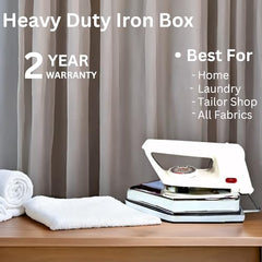 Phynix 3.5 KG Heavy Weight Industrial Automatic Laundry Electric Dry Iron Press Box Stainless Steel Cast Iron Base | 1000 Watts | 2 YEAR WARRANTY |for Home, Tailors, Hotels and Cloth Shop |Mo2
