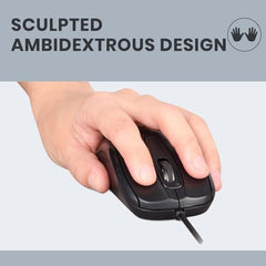 Perixx PERIMICE-209P Wired PS/2 Optical Mouse – Ambidextrous 3-Button Design, 1000 DPI Precision & 6-Ft Cable – Glossy Black for Legacy PCs & Industrial Systems