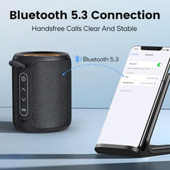 Deeyaple Portable Bluetooth Speaker, IP67 Waterproof Mini Bluetooth Speaker Wireless V5.3 with Stereo Sound,All Day,TWS Pairing,LED Light,Gift for him/her (Red)