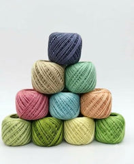 Crochet Cotton Thread Yarn Combo, 10 Rolls for Knitting, Crochet, Embroidery and Craft Making, Soft Decorative Thread for Handmade DIY Projects, Yellow & Green