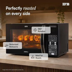IFB 30L Convection Microwave Oven with 360 Degree Motorized Rotisserie 101 Auto Cook Menus (30BRC2, Black, Auto Defrost, Grill Mode, Combi-Cook Modes, 10 Power Levels)