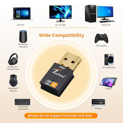Techie USB Wi-Fi Adapter 600Mbps with Bluetooth 4.2 Dual Band USB 2.0