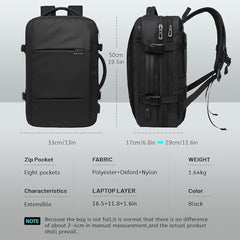 Red Lemon Titan Ultrafit Plus Bange Series 15.6-inch Laptop Bags Backpacks for Men and Women 45L Outdoor and Camping 3in1 Office Bags,Travelling,Backpack (With Bottle Holder), Black