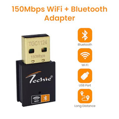 Techie USB Wi-Fi Adapter 600Mbps with Bluetooth 4.2 Dual Band USB 2.0