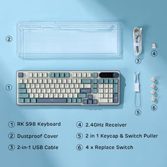 RK ROYAL KLUDGE S98 Wireless Mechanical Keyboard w/Smart Display & Knob
