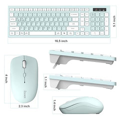 Wireless Keyboard and Mouse Combo, Full-Sized Wireless Keyboard and Adjustable DPI Mouse, 2.4GHz USB Receiver, Keyboard and Mouse for PC, Windows, Desktop, Laptop (Orange-B)