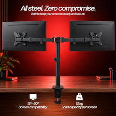 HIFFIN MS16 Monitor Stand, Gas Spring Single Monitor Arm for 32 Inch Screens, 2–10 kg Load Capacity, VESA 75x75 & 100x100 mm, Adjustable Monitor Desk Mount