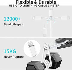 Original USB C to Light-ning Certified (Mfi) Sync & Fast Charge Cable Compatible for iPhone, Ipad & Airpods (Pack of 1) - White