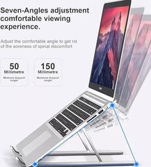 EDNITA ( 2Pcs Mini Laptop Stand for Desk | Portable Metal PC Desk Stand, Aluminium Cooling Pad Mini Clip Compatible with MacBook Apple Laptop, Lenovo, Dell, Hp, Acer & Other Laptops (Black)