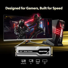 Gigastone M.2 SSD 1TB PCIe 3.0 NVMe SSD, up to 3,400MB/s, Internal Gaming Solid State Hard Drive Turbo Speed Heatsink Cooling Heat Dissipation PC Laptop Storage for Gamers Video Editing Creators