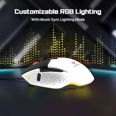 EvoFox Phantom 2 Programmable Gaming Mouse, 8 Programmable Buttons | High Performance 1000Hz Polling Rate | Ultra-Responsive 7000 FPS | 12800 DPI | RGB Lights with Music sync Mode, Windows Software