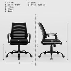 Green Soul Atom | Ergonomic Office Chair for Home & Office | 12 Months Warranty | Comfortable & Spacious Seat | Rocking-tilt Mechanism | Heavy Duty Metal Base (Black)