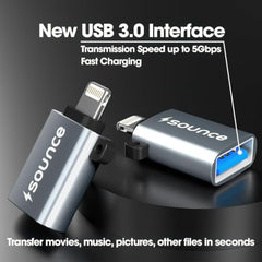 Sounce USB to 3.5mm Female Adapter, USB Headphone Audio Jack External Stereo Sound Cable Cord Splitter for MacBook, Laptop, Linux, PS4, Headset - Grey