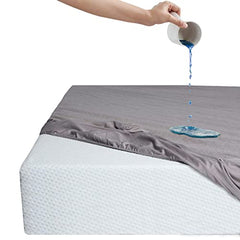 Feelme Mattress Cover King Size 84x84 Waterproof Cotton Mattress Protector for Double Bed (84x84 Inch/ 7x7 Feet Grey) 210 GSM 100% Waterproof