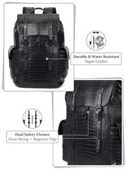 FUR JADEN 22L Vegan Leather Stylish Travel Premium Laptop Backpack for Men & Women | Water-Resistant | Fits Upto 15.6 Inch Laptop | Ideal for Office, College, Work & Travel (Yellow)