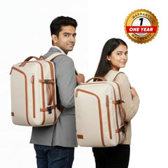 KARRIER 50L CrossZip Laptop Backpack for Men & Women, Spacious Padded Laptop Bag with Multiple Compartments for Office, College, Work & Travel, Cream**