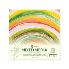 Zen Sangam Bookmark Mixed Media Glued Sketch Pad | 230GSM 100% Cellulose, Hot Pressed | 48 Sheets Size(18x5cm) | Medium Grain | for Pencil, Charcoal, Pastel, Wax, Acrylic, Gouache, Light Watercolor