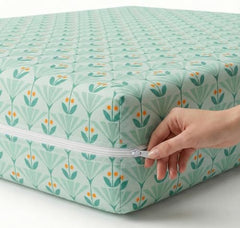 HOMEKART Premium Cotton 220TC 78 x 72 x 8 King Size Double Bed Mattress Cover Protector with Zip/Chain|Provides All Around Protection - 1 pc Multicolor (Grey, 78 x 72 x 8)