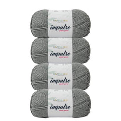 WOAFASHIONS - World of Arts Impulse Hand Knitting & Crochet Yarn, Premium Acrylic, 4 : Medium (Anchor Grey) (100gms / 3.5oz / 200mtr / 218yds)