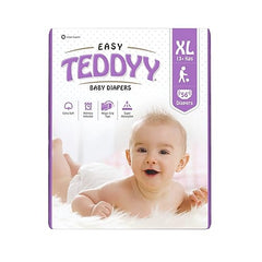 TEDDYY Easy Baby M Size Diaper Tape Style |126 Count (Medium) | 6-11 kgs (Pack of 2) | Quick Absorbency | Extra Super Soft | Anti - Bacterial | Wetness Indicator with Adjustable Grip Tapes