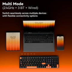 Zebronics Max Ninja 61W Mechanical Keyboard, 60% Compact Layout, Tri-Mode Rechargeable, N-Key Rollover, Linear Red Switches, 1000Hz Polling Rate, 61 Keys, Software Support, Win & Mac Support