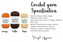 Craft Affair | Crochet Bloom Cotton Yarn 8ply (Each Color 2mm, 77Meter, 50Gram) 100% Pure Cotton | for Knitting Yarn | Craft & DIY Project: Grey, Pink, Off White