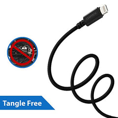 Czartech [1.2 Mt USB-C 20W Fast Charging cable Compatible with i-Phone,14,13, 12,11, X, 8, 7, 6, 5, i-Pad iPad Air and More [Nylon Braided,Black - Pack of 2]