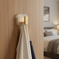 SIGNAMIO 6 Hook Shelf Adhesive Strip Wall Hanging Sticky Hook Black