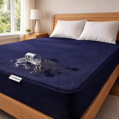 MY ARMOR Waterproof Mattress Protector King Size, 78x72, 6.5x6 feet, Double Bed Protector Sheet Cover, Breathable and Hypoallergenic Ultra Soft Fitted Terry Cotton Feel Fabric, Elastic Skirting, Grey