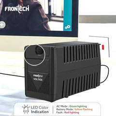 FRONTECH UPS Force Static Converter - 600VA/360W | 12V/7Ah Lead Acid Battery, Maintenance Free Battery, LED Indicator, Power Backup & Protection for Home/Office PC and Desktop (2569 - Black)