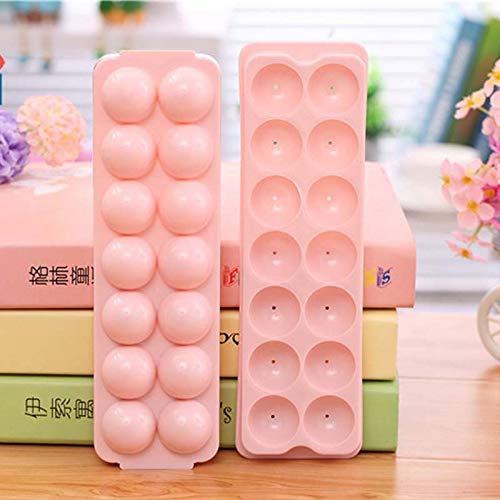 SYGA Ice Ball Tray Ice Cube Mold, Plastic Food-Grade Stackable Round Ice Ball Mould with Lid for Cocktail and Whiskey