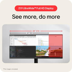 LG 29U511A 73 cm (29 Inch) UltraWide WFHD (2560x1080) IPS Monitor, 100Hz, 5ms(GtG), Anti-Glare, sRGB 99% (Typ.), HDR10, 3-Side Virtually Borderless, DP, HDMI, Headphone Out, Tilt Adjustable (Black)