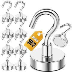 DIYMAG Magnetic Hooks 15pcs 30lbs Cruise Essentials 2026 Magnet Hook | Neodymium Heavy Duty Strong Magnets Hanging Ship Cabins Refrigerator Fridge Classroom Beach Vacation Kitchen Grills Home Tool
