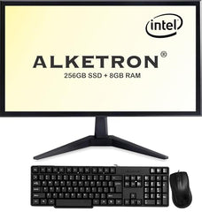 ALKETRON All-in-One Desktop PC- 20-Inch Display, 16GB RAM, 512GB SSD, Intel Processor, UHD 4K Graphics, WiFi 6, BT 5.2, Windows11 + MS Office(Lifetime), 1+3 Year Warranty(Standard+ Edition 2026 Model)