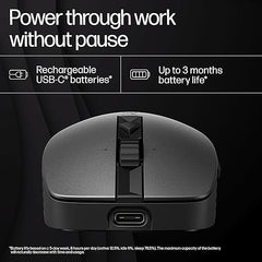HP 710 Rechargeable Silent Mouse/6 programmable buttons/90-day Rechargeable Battery Life Track-On Glass Sensor(Silver)