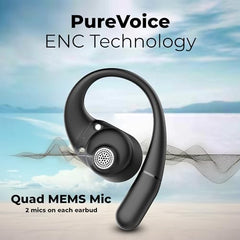 truke Newly Launched Buds Infinity Open Ear Wireless Earbuds with 70Hours of Playtime, 16mm Titanium Speaker, Quad Mic PureVoice™ ENC for Clear Calls, Dual Pairing, Fast Charging OWS - Royal Blue