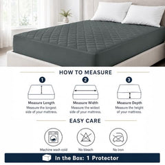 Cloth Fusion Cotton Waterproof Mattress Protector, King 78x72 in | Navy Blue,100% Cotton Top, 150 GSM Polyfill, Leakproof TPU, Hypoallergenic, Elastic Fit, Quilted Bed Cover Protector