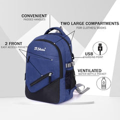 S.B. Collection Bags Unisex Usb Waterresistance Office/Business/College Daily Use Helping hand Backpack 32L Laptop Backpack (Grey Pro Plus)