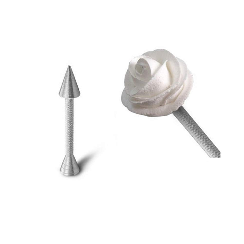 SYGA 2 Pcs Baking Pastry Cone Holder Icing Cream Rose Flower Sticks Flower Nail Cake Decorating for Icing Flowers Making (Aluminium Alloy)