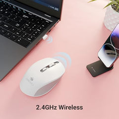 ZEBRONICS Zeb-Jaguar Wireless Mouse, 2.4GHz with USB Nano Receiver, High Precision Optical Tracking, 4 Buttons, Plug & Play, Ambidextrous, for PC/Mac/Laptop (Black+Grey)